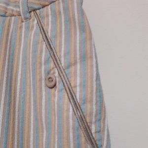 Talbots Raised Fabric Stripes Stretch Capri Pan